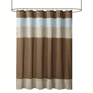 Gracie Mills Nixon Faux Silky Lightweight Shower Curtain - GRACE-3783 Blue